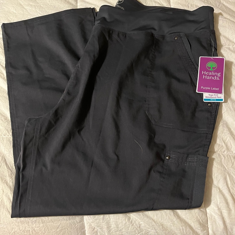 NEW Purple‎ Label YOGA By Healing Hands Scrub Pants Women 3X grey